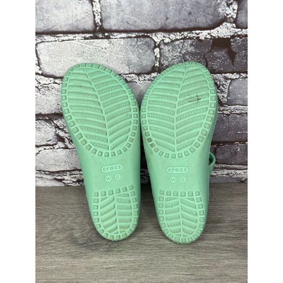 CROCS Iconic Comfort Green Rubber Slides Light Flats Sandals Women Sz 6M US/36EU - Picture 15 of 15